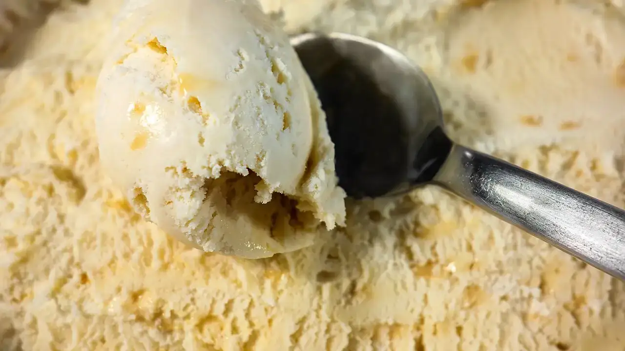 Scoop of vanilla ice cream